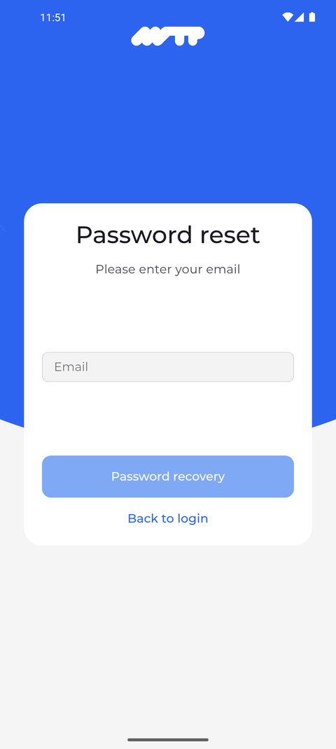 Screenshot: Password reset asks for the email address of your account