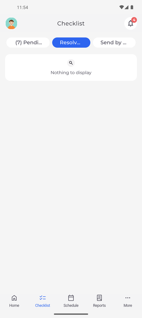 Screenshot: Resolved shows the items you have already handled