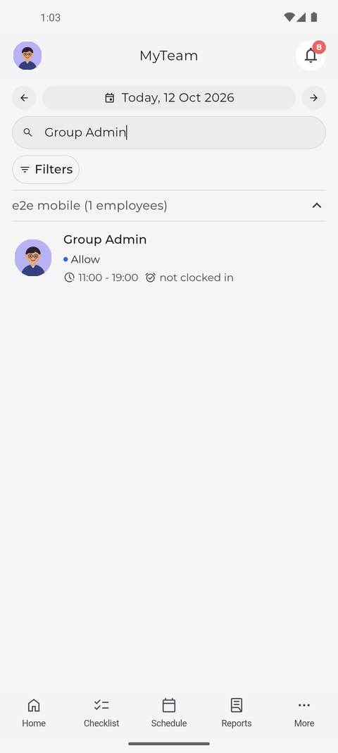 Screenshot: Search by name to find someone quickly
