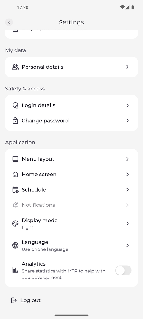 Screenshot: Turn Analytics off to stop sharing usage statistics with MTP