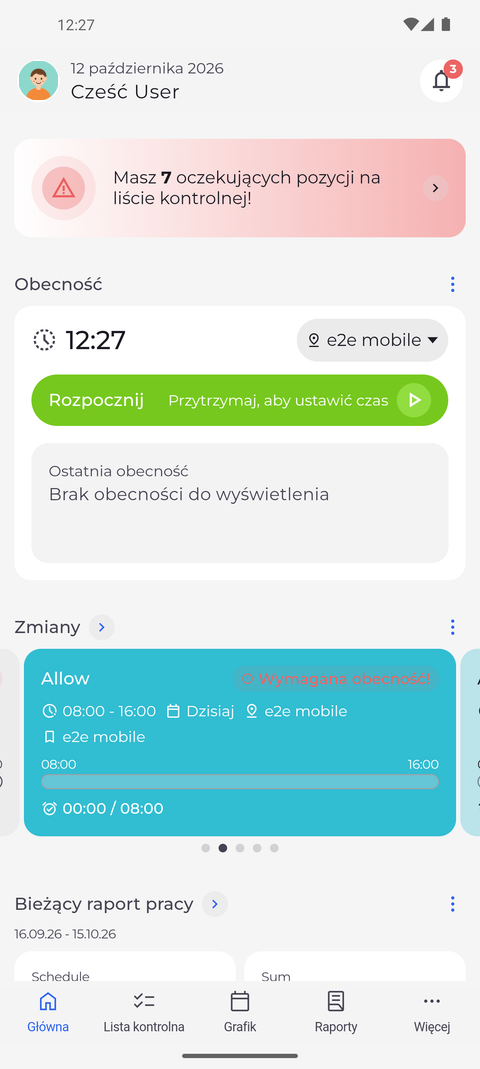 Screenshot: The whole app switches at once