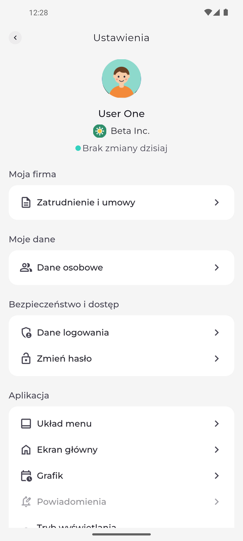 Screenshot: Settings and every other page follow the language you picked
