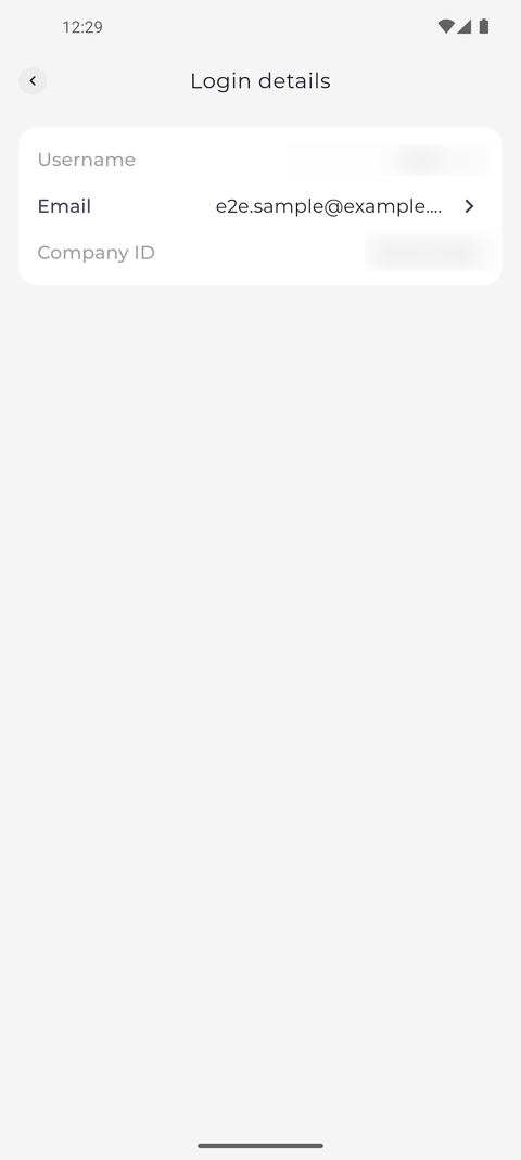 Screenshot: The new address is saved and shown in Login details