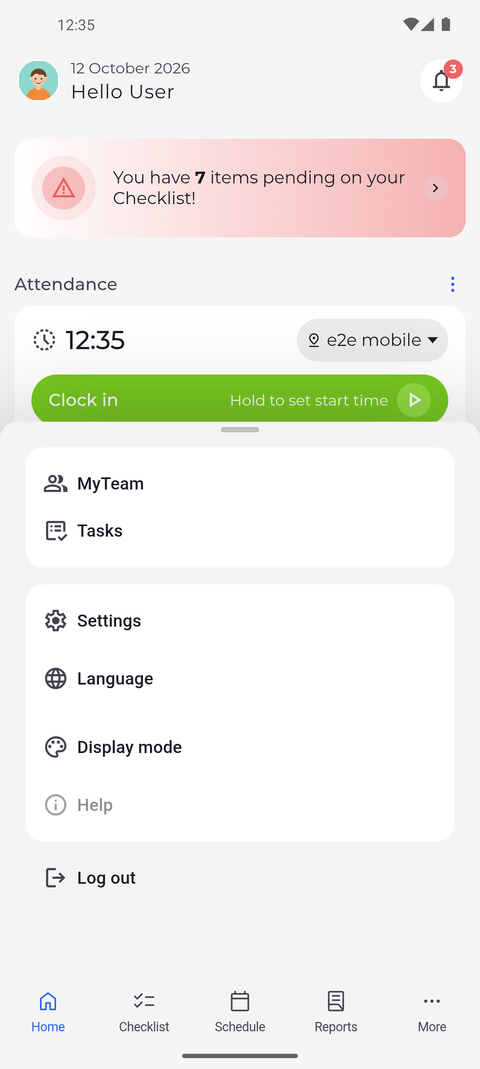 Screenshot: Tap More in the bottom bar to reach everything that is not a tab