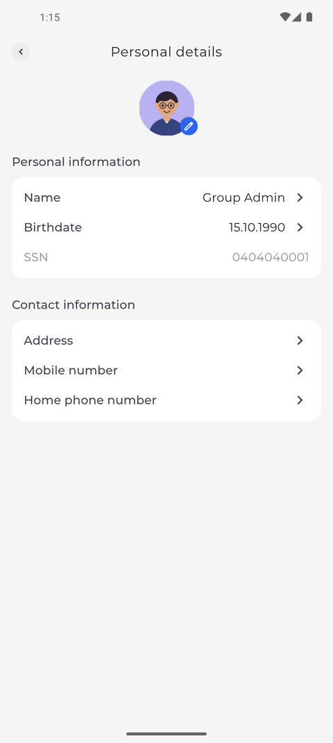 Screenshot: The date is saved as soon as you confirm it