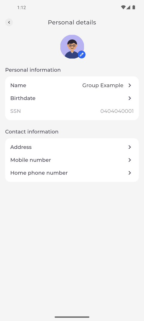 Screenshot: The new name is saved and shown right away