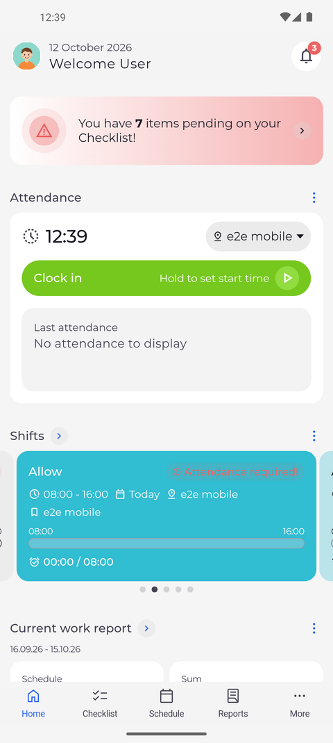Screenshot: Your picture at the top left opens Settings, the bell at the top right opens Notifications
