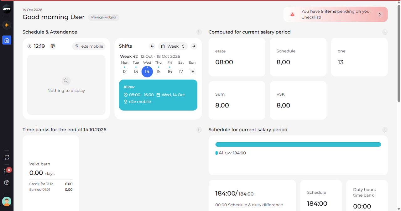 Screenshot: You land on your dashboard