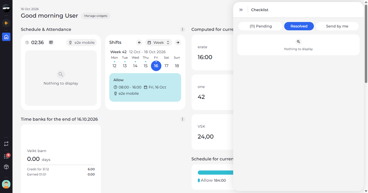 Screenshot: Resolved shows the items that have already been handled